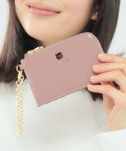 Чехол для проездного/монет PJA-W1164 с цепочкой и молнией, с изображением маленькой кошачьей мордочки.