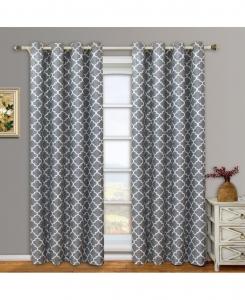 Комплект из двух затемняющих теплоизолирующих штор Meridian (52"x63") Egyptian Linens, Gray