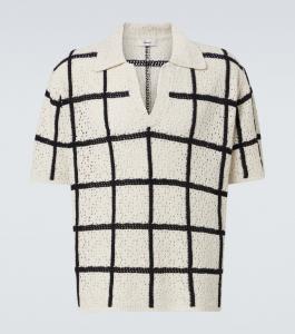 Проверенная поло из хлопка и шерсти с крючком Commas, Off White/Black