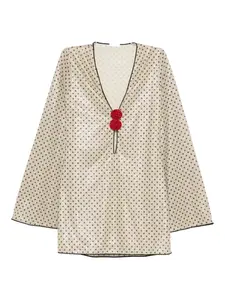 Пляжная одежда в горошек с розовым декором Oséree