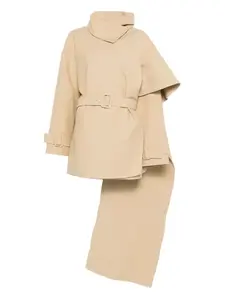 Мини-пальто с поясом и шарфом Entire Studios, нейтральный