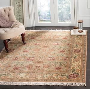 Ковер SAFAVIEH, 183 x 275 см, Versailles Collection - бежевый и айвори, без линьки и простой в уходе, идеален для помещений с высокой проходимостью в гостиной, спальне (V15)