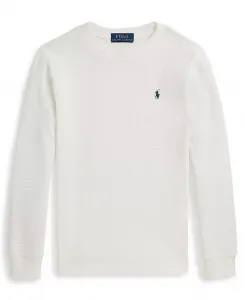 Мальчики 2-7 лет вафельная хлопковая футболка с длинным рукавом Polo Ralph Lauren, белый