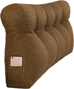 Треугольная подушка для изголовья, большая подушка-валик для поддержки спины, подушка для отдыха и чтения, треугольная подушка-клин для поясницы со съемным чехлом (цвет: кофейный, размер: 180 * 50 * 15 см) COZMAX, Coffee