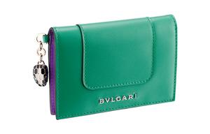 Серпенти Форевер Кардхолдер из телячьей кожи Женский Зеленый BVLGARI