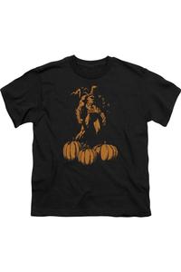 Футболка с коротким рукавом для детей Batman "Летучая мышь среди тыкв" Gildan, черный
