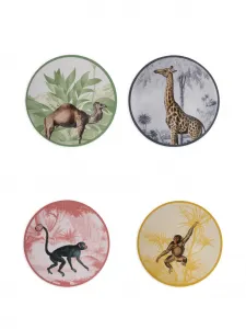 Тарелки с анималистичным принтом (набор из четырех штук) Les-Ottomans, бежевый