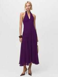 Платье миди Maria с запахом на шее Mango, Medium Purple