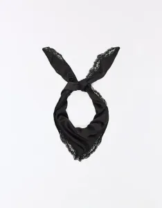 Черный сатиновый шейный платок Bershka Lace