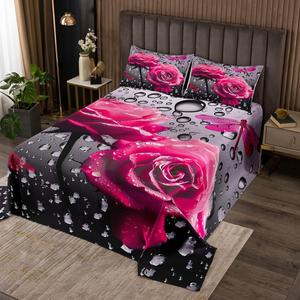 Erosebridal Стеганое покрывало Dragonfly Quilted с розовым цветочным принтом, декор в стиле кантри, Multi 11