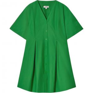 COS Женское зеленое платье с короткими рукавами