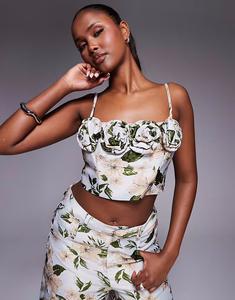 Жаккардовый топ ASOS LUXE с объемным цветочным принтом