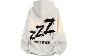 Толстовка Unisex Hooded Moderate Heavyweight ZIAREL, белый heather серый