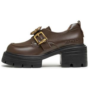 Фэнкуангдонгученг x Зверополис Комик Мэри Джейн Лоферы на каблуке 7 см Женские Тиенмикс, Каштановый Коричневый (На флисовой подкладке)