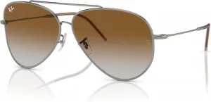 Солнцезащитные очки Ray-Ban Unisex Rbr0101s Aviator Reverse Aviator, Gunmetal/Clear Gradient Brown
