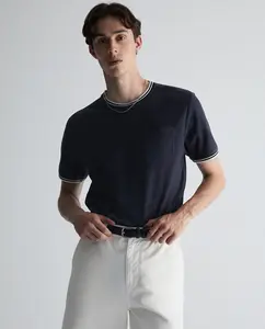 Футболка с рельефной структурой Sfera, темно-синий