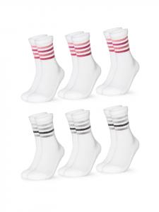 Occulto Набор из 6 ретро-теннисных носков Steffi в розово-сером цвете