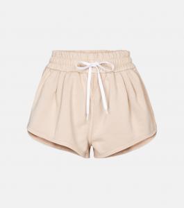 Шорты из хлопкового джерси Miu Miu, Sabbia