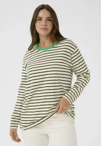 Топ с длинными рукавами kcwinni ls t Kaffe Curve, White/Black/Green Neckline