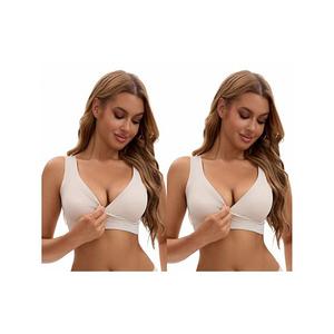 2 упаковки бюстгальтера для кормления без косточек push up crossover для сна Inspire Chic, White