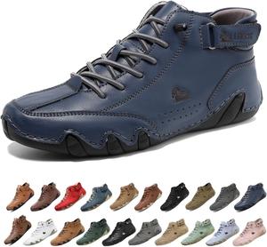 Мужские водонепроницаемые дышащие высокие ботинки-чукка ручной работы, нескользящие, для походов, вождения, кемпинга, легкие босоножки на все сезоны Generic, темно-синий