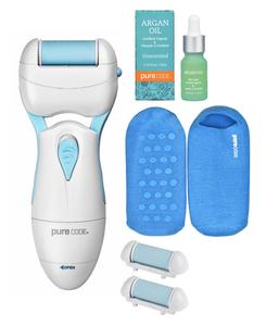 Набор для ухода за ногами в 3 этапа с аргановым маслом без запаха, носки 10-12 размера, 4 предмета, создано для Macy's PURECODE, темно-синий