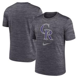 Мужская черная футболка с логотипом Colorado Rockies Velocity Performance Nike