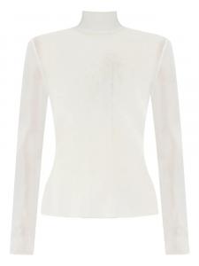 Топ с высоким воротом в рубчик Self-Portrait, белый