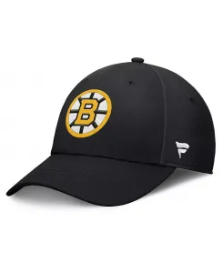 Мужская черная кепка Boston Bruins с основным логотипом Flex Hat Fanatics