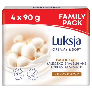 Набор: кремовое мыло, 4x90 г Luksja Creamy&Soft