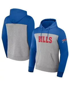 Мужская толстовка с капюшоном Buffalo Bills цветного кроя в сером меланже Fanatics