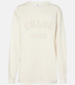 Хлопковый свитер с логотипом Chloé, Coconut Milk