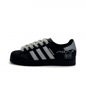 Adidas Originals Superstar 2 Silver Sweet Dream устойчивые к истиранию низкие детские скейтбординг кроссовки Black для подростков