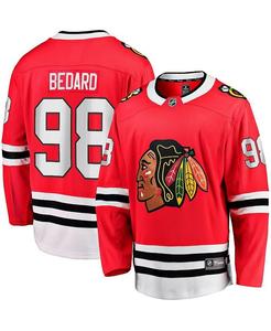 Мужская красная футболка с логотипом Коннора Бедарда «Чикаго Блэкхокс» драфта НХЛ 2023 Fanatics, красный
