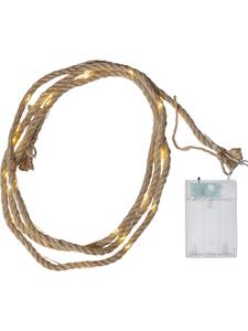 Декоративная гирлянда «Джутта», джутовая веревка с 40 светодиодами в форме капель росы, батарейки + STAR Trading
