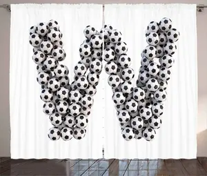 Штора ABAKUHAUS W в деревенском стиле, символ заглавного стиля, присборенная штора из тесьмы для спальни с петлями и крючками, 280 x 225 см, белая с черным Abakuhaus