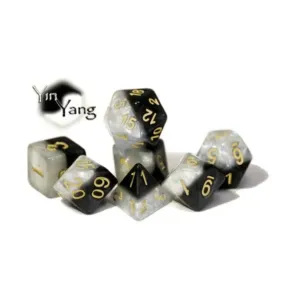 Поликомплект - Инь-Янь с золотом (7), Halfsies Dice