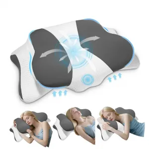 Подушка для поддержки шеи, подушка для шеи из пены с эффектом памяти, подушка для сна на боку, регулируемая по высоте, ортопедическая подушка-бабочка, темно-серая Yulado