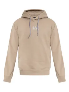 Худи с логотипом Ea7 Emporio Armani, коричневый