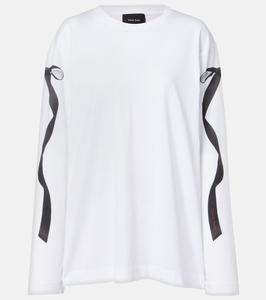 Футболка из хлопкового джерси с принтом Simone Rocha, White/Black