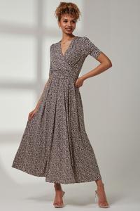 Платье макси Kenzie из трикотажа с рукавами 1/2 Jolie Moi, бежевый