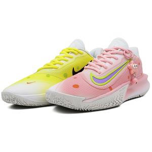 Nike Точность 7 амортизаторы противоскользящие износостойкие низкие баскетбольные кроссовки унисекс pink yellow