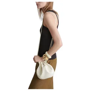 COS Средняя женская сумка через плечо из овчины White