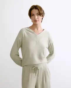 Женский свитер с V-образным вырезом Énfasis, светло-зеленый