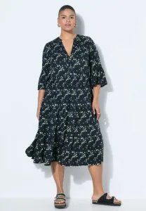 Платье повседневное с рюшами и принтом по всей поверхности Studio Untold, Black