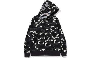 BAPE City Camo Shark Толстовка с капюшоном на молнии SS24 A Bathing Ape, черный
