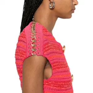 Мини-платье из твида BALMAIN, fuchsia