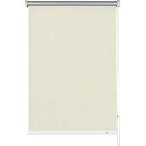 Рулонная штора с боковым управлением Uni-Rollo - термоэнергосберегающая затемняющая с защитой от посторонних взглядов | энергосберегающая, устанавливается без сверления, подвесная, белый нижний профиль Gardinia, Struktur natur