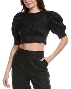 Однотонная и полосатая блузка с завязками на спине Solid & Striped, черный