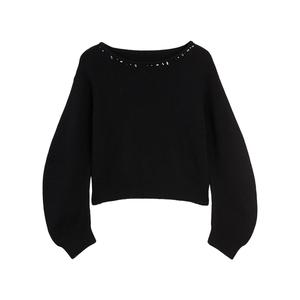 Трикотажный свитер с круглым вырезом для женщин Moderate Others ELLE, черный